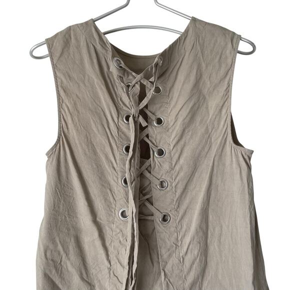 Theory Keshelle Back Lace Up Dress in Beige Size 6 - Picture 7 of 9